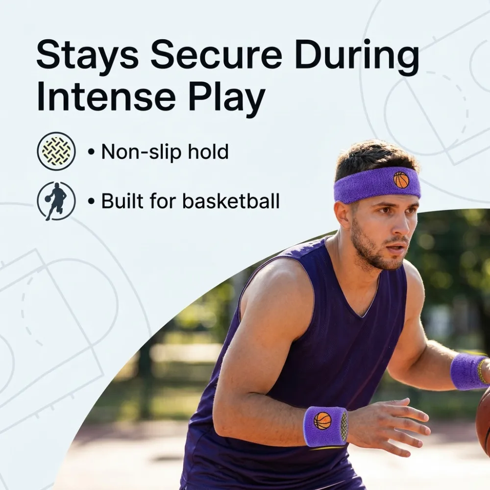 Colorful Cotton Sport Wristband for Kids - Sweatband Headband Wrist Protector for Running Badminton Basketball and Other Sports