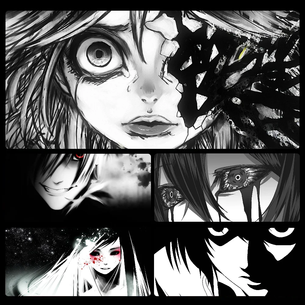 

Black and white anime Mousepad Desk Mouse Pad HD Desk Pad Extended Gaming Keyboard Mats