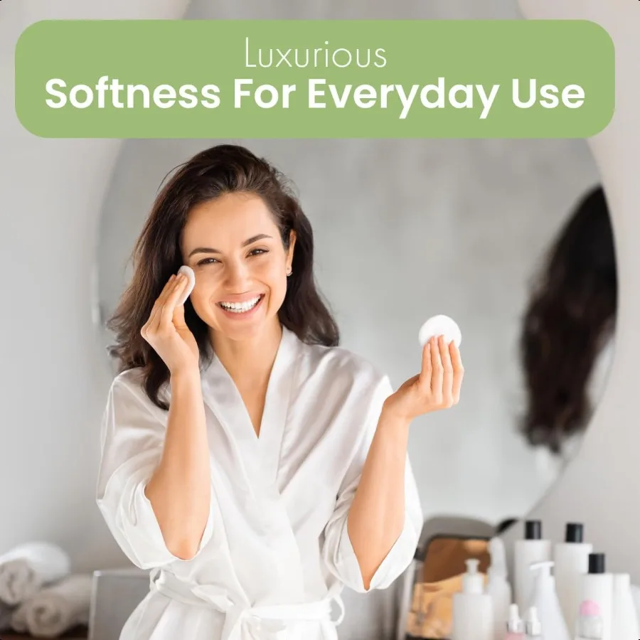 Intrinsics – ovales en coton de qualité supérieure, 50 unités, double face, ediumHaute absorption, grandes tampons en coton, coton hypoallergénique non pelucheux pour Ma