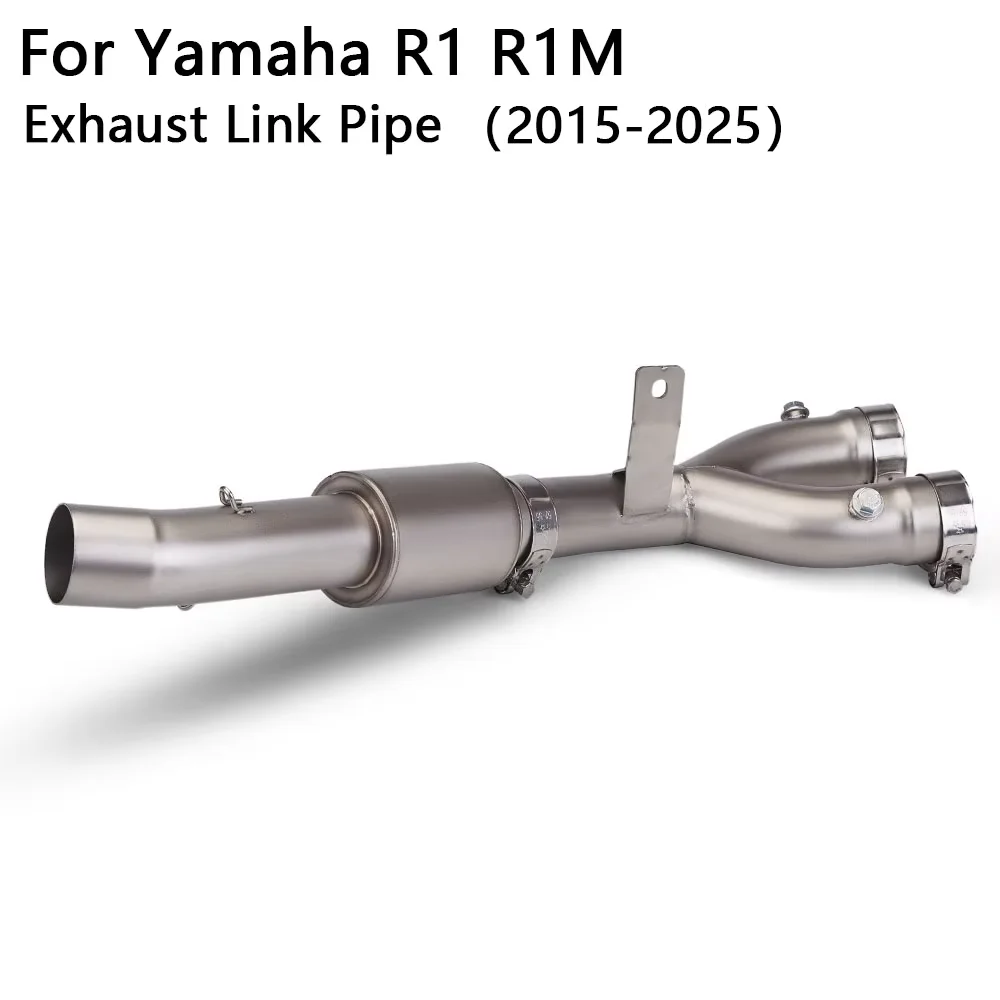 

Адаптер выхлопной трубы R1 для мотоциклов Yamaha Racing YZF-R1 R1M 2015-2025, средняя соединительная труба из нержавеющей стали, интерфейс 51 мм