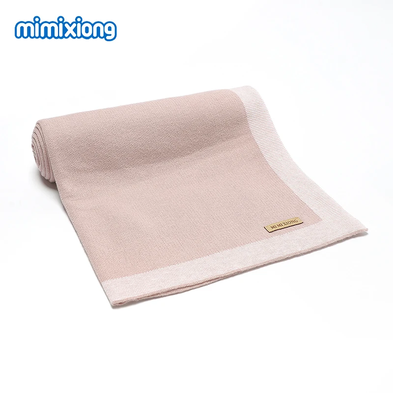 Baby Blankets Newborn Solid Color Knit Stroller Nursery Swaddle Wrap Sleep Covers Stuff 100*80cm Infant Boys Girls Throwing Mats