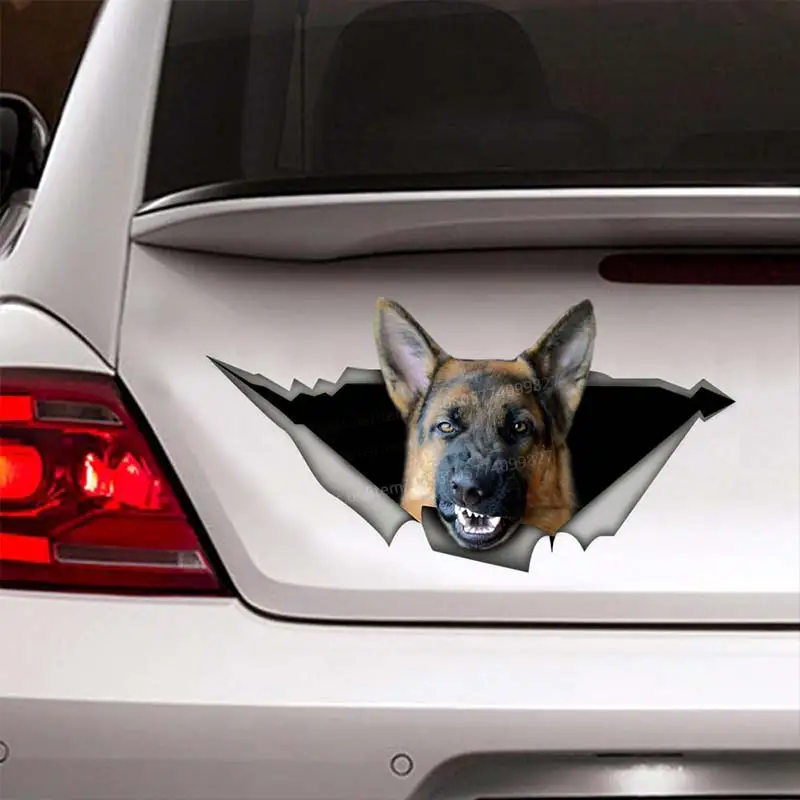 Angry German Shepherd Car Sticker Waterproof Decal on Bumper Rear Window Laptop Self-adhesive Decal For Car Accessories SH305