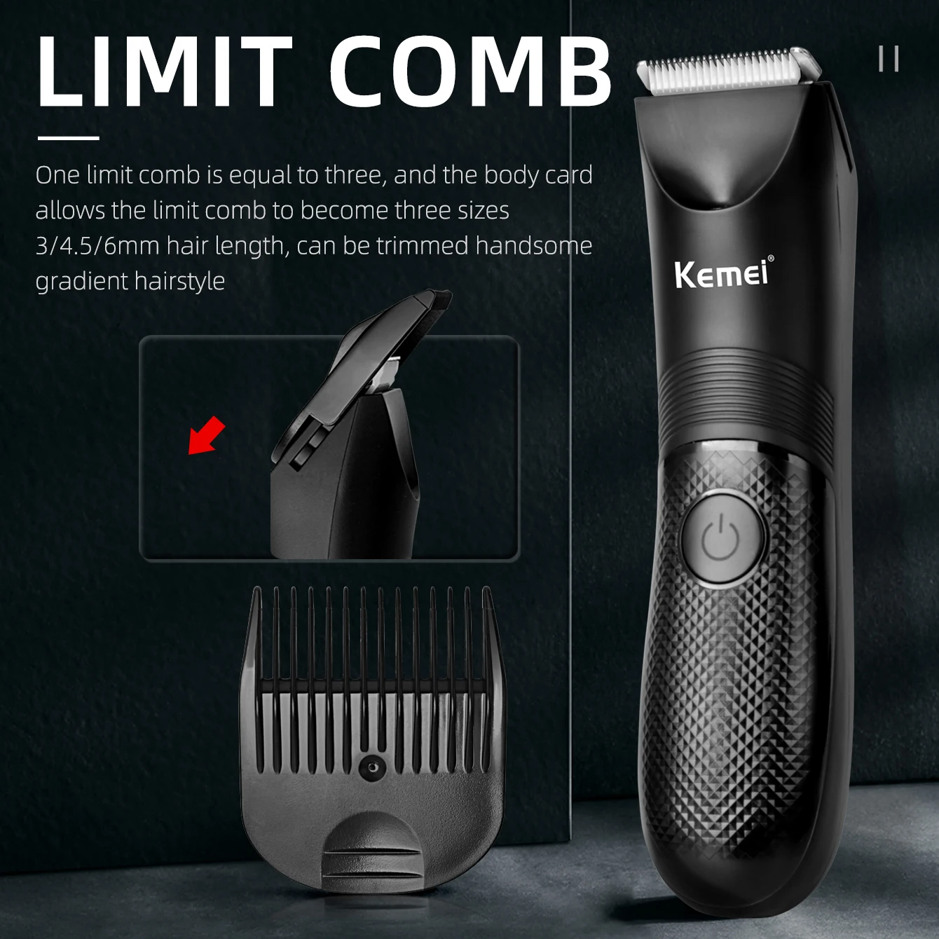 Kemei Groin Area Hair Trimmer Body Hair Hygiene Razor Ceramic Blade Waterproof Wet Dry Clippers Electric Shaving Machine KM-1838 image 4