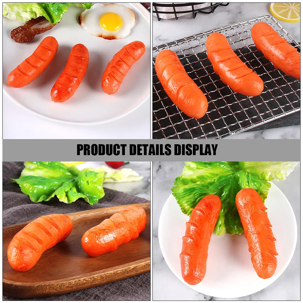 

3pcs Simulated Sausage Lifelike Fake Roasted Sausage For Food Display Decoration Party Prop Photography Home Event Decor
