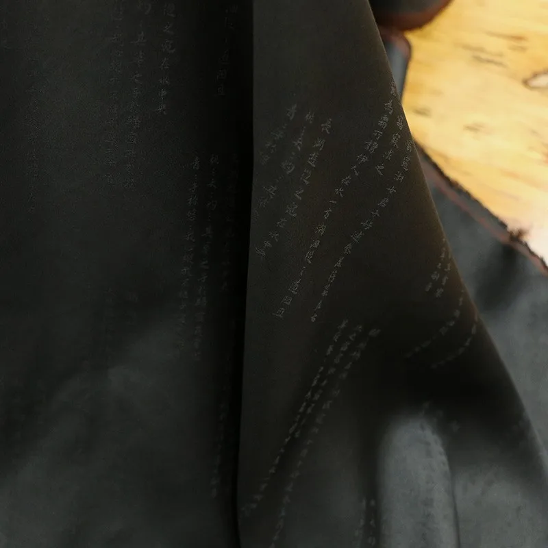 

Black silk Sambo satin jacquard intangible cultural heritage Xiangyunsha color fabric Chinese-style cheongsam