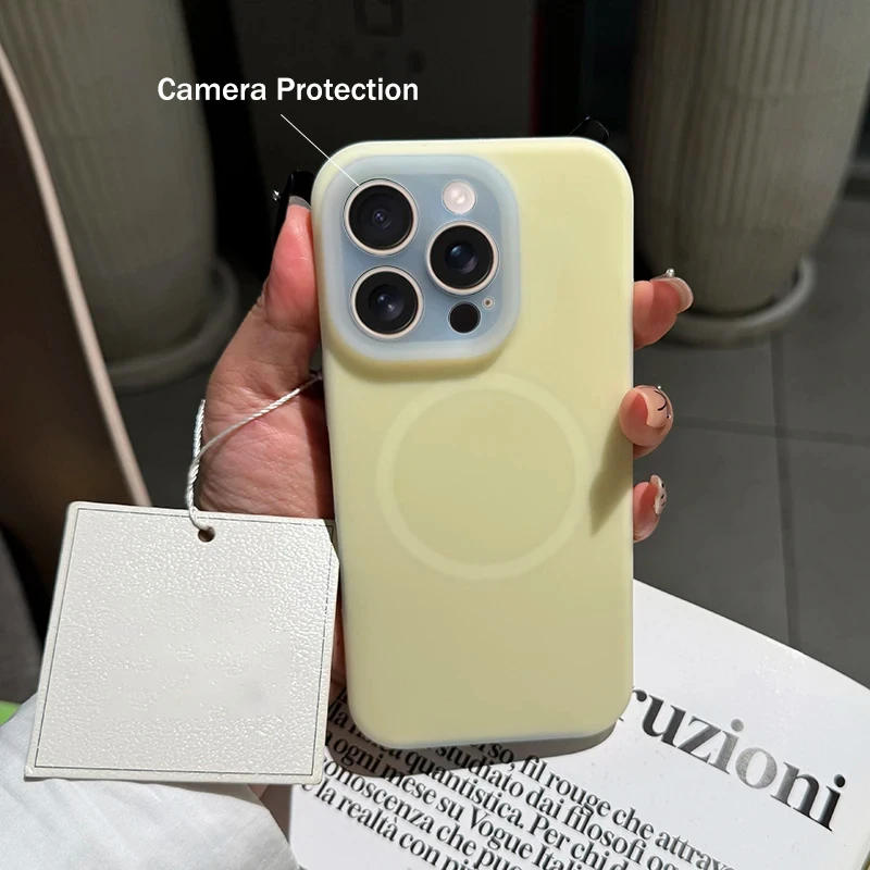 Liquid Silicone Candy Color Jelly Phone Case For iPhone 18 17 16 13 15 14  Pro Max 17 Air Wireless Charging For Magsafe Cover view 3