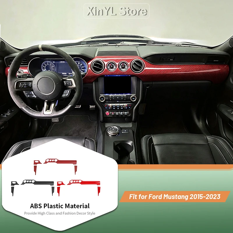 Car Interior Center Console Trim Panel Cover for Ford Mustang 2015-2023 High Version 4PCS Car Interior Accessories