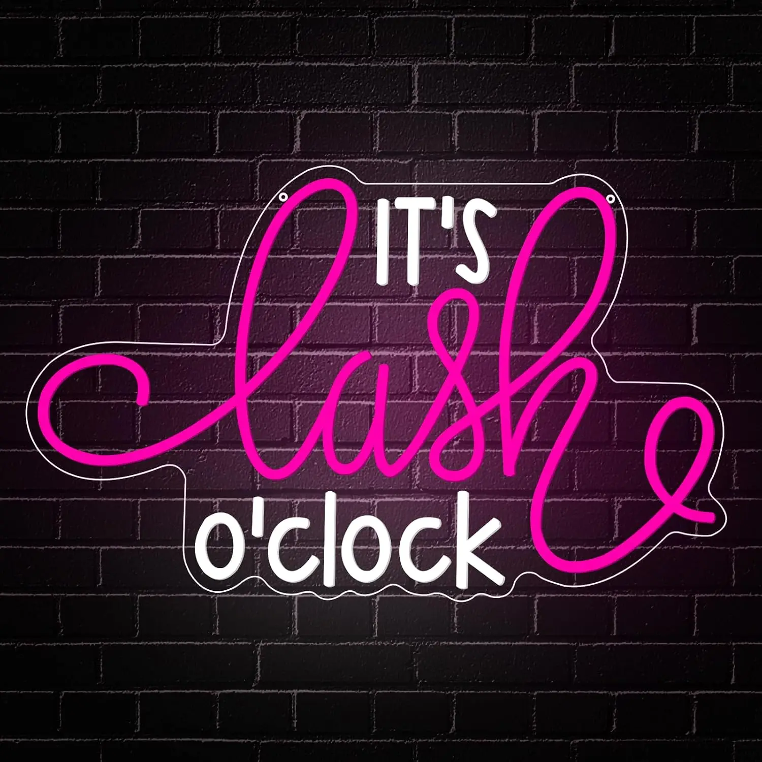 まつげサロン、美容室、メイクアップルーム、スパ、ビジネス、壁飾り、誕生日プレゼントに最適な「it's-lash-o'clock」ledネオンサインusbネオンランプ