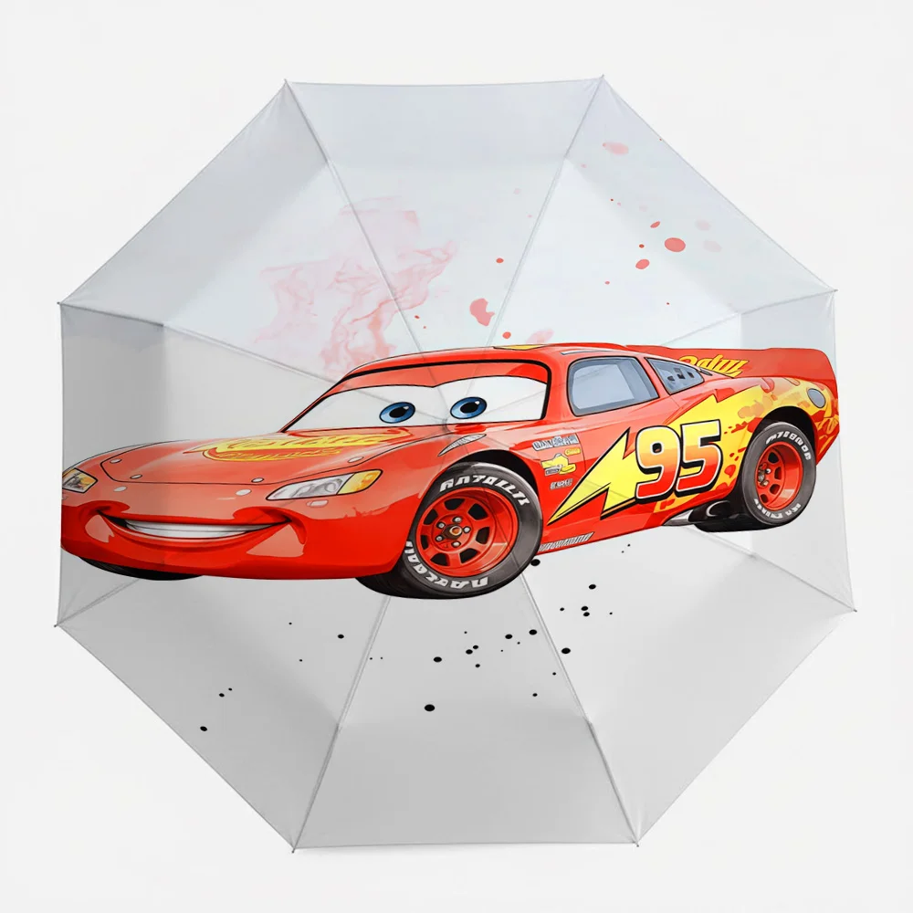

Disney Cars Lightning McQueen 95 Art Print Automatic Folding Umbrella, Portable Waterproof Windproof Travel Umbrella for Kids an