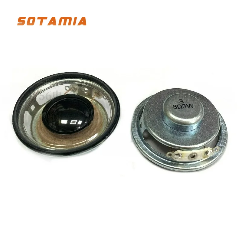 SOTAMIA 2pcs 45mm Full Range Speaker 8 Ohm 3W Round Internal Magnetic Transparent Waterproof Basin Outdoor Voice Speaker