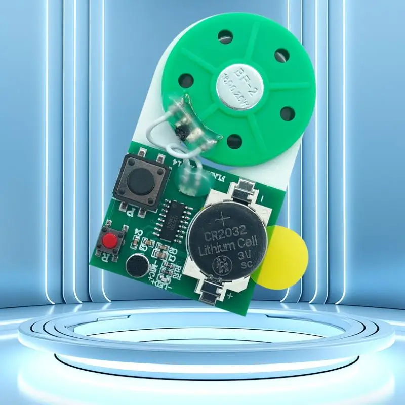 

1 Piece 25 Seconds Recording Module Button Control Compact With Double Faced Adhesive Tape Recordable Sound Chip PCB