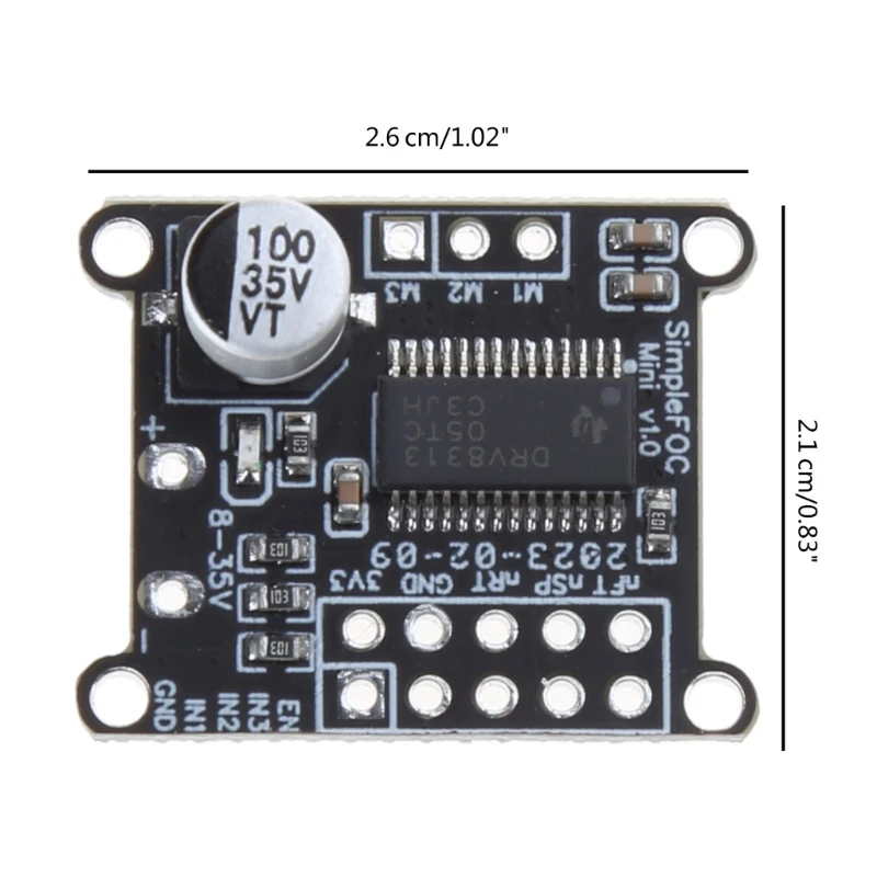 DN59 シンプル FOC ミニ 8V-30V FOC 制御ドライバーボード SVPWM/SPWM アルゴリズム DRV8313