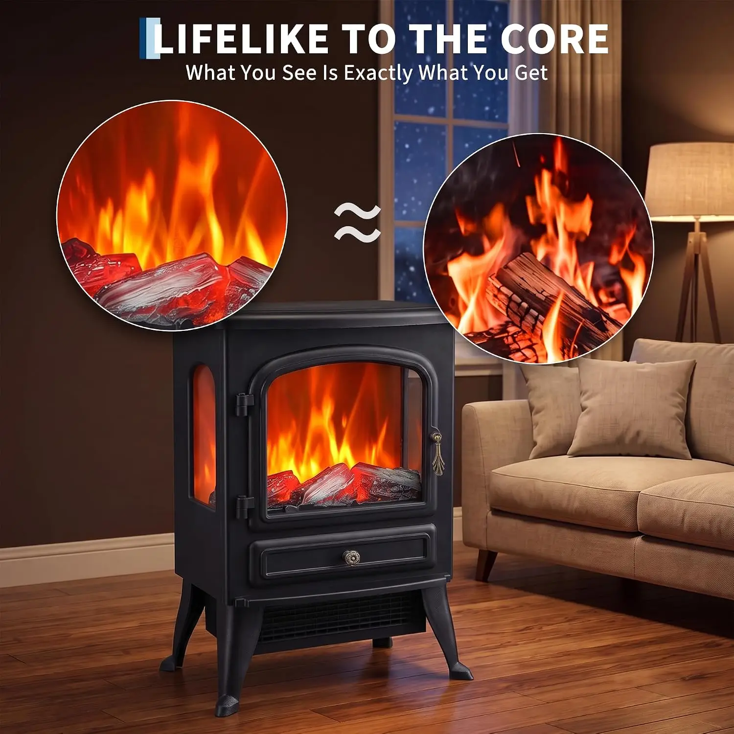Panoramic Glass Fireplace Heater 4