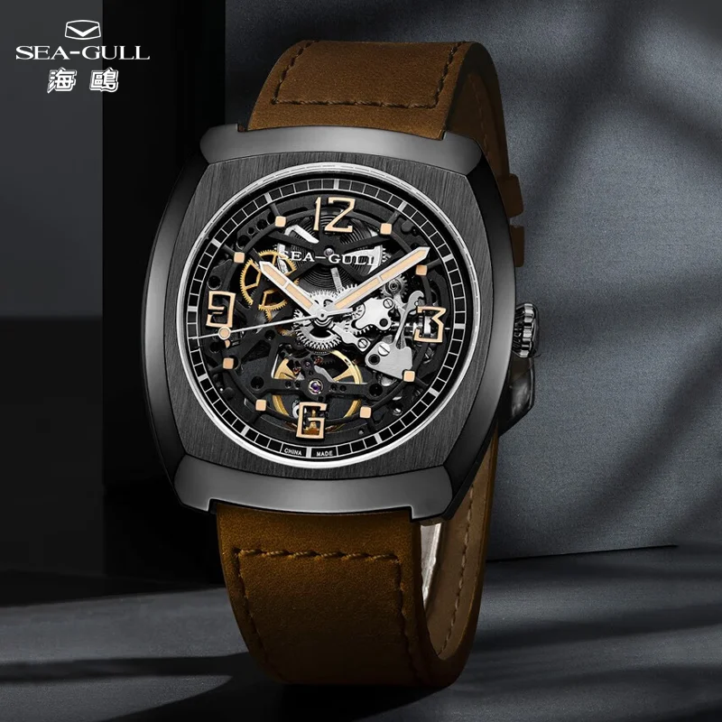 

Seagull Skeleton Mechanical Watch Stainless Steel Waterproof Men's Watches Top Brand Luxury Sport Male Automatic Wrist Watches