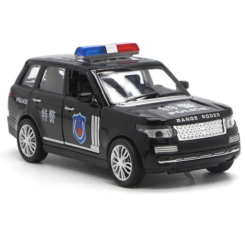 1:32 Rover Range Police Car High Simulation Alloy Car Model Open Door Boy Toy Pull Back Car Model E79