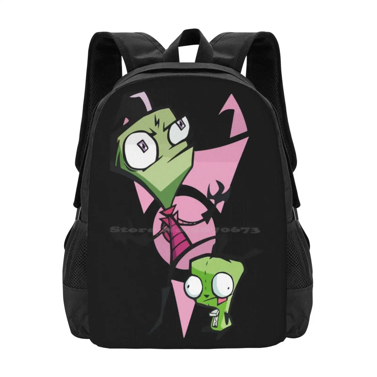 Invader Zim Gir Irken Logo 3d Print Design Backpack Student Bag Invader Zim Tshirtt Invader Zim Pocket Invader Zim Zipper