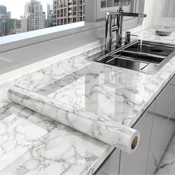 40cm Marble Kitchen Oil-Proof Film Stove Waterproof Moisture-Proof Self-Adhesive Wallpaper Countertop  Renovation Tile Stickers