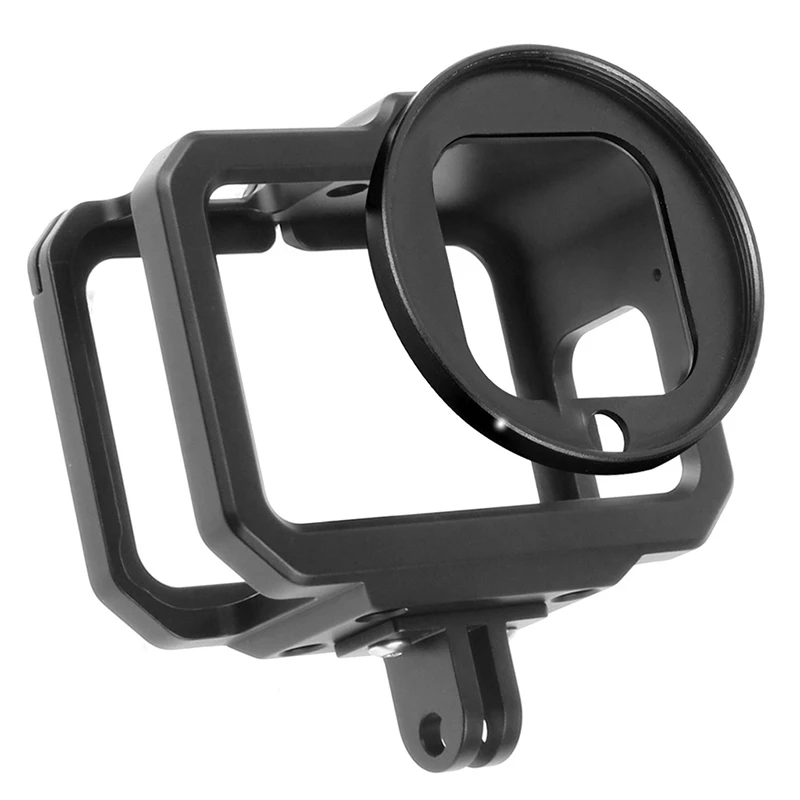 Aluminium gehäuse für Gopro Hero 13 12 11 10 schwarzer Kamera käfig Rig Schutz gehäuse rahmen Form montierter Kalt schuh 52mm Filter halterung – Detail 12