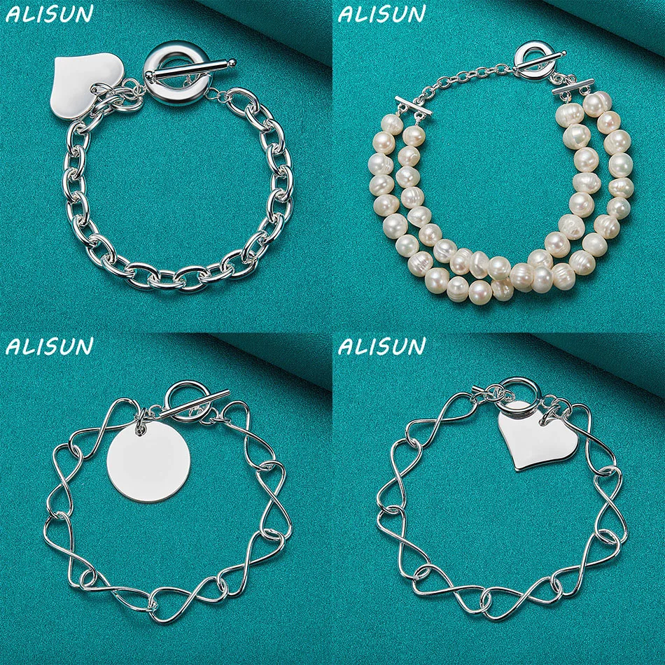 

ALISUN 925 Sterling Silver Design Bracelets For Women Men Charm Trend Birthday Gifts Fashion Party Fine Jewelry