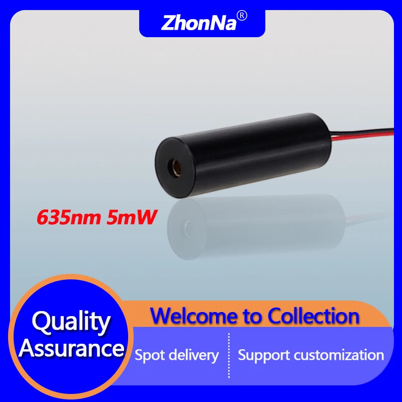 Módulo láser Red635nm de 5mW, punto de carcasa de aluminio, MINI cabezal Industrial CNC de localización LD DIY, posicionamiento médico DC 3V a 5V