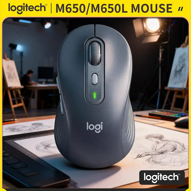 

Беспроводная мышь Logitech M650/M650L Signature — устойчивая конструкция, 400–4000 точек на дюйм, бесшумные сенсорные клики, аккумулятор 24 месяца