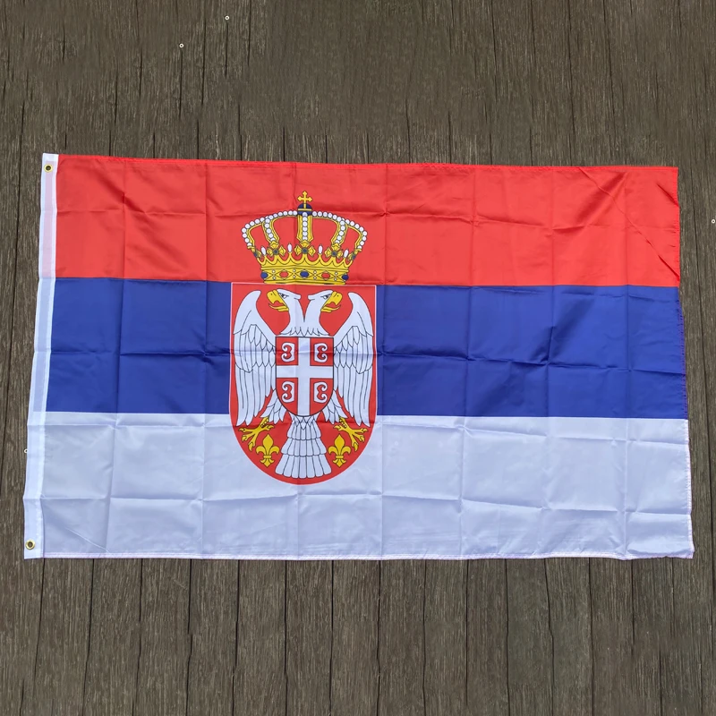 

xvggdg Serbia Flag Polyester Flag 5*3 FT 150*90 CM High Quality Hanging and Flying