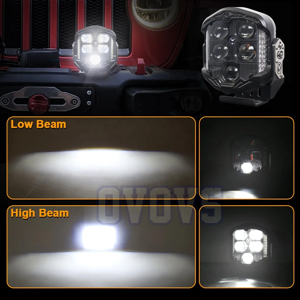 Car Accessories 12V 24V Led Light Pod With High Low Beam Background 7 Inch Led Work Fog Driving Light