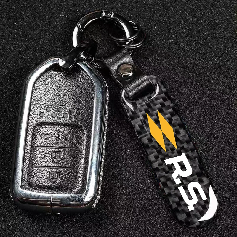 For Renault RS RS Sport Clio Scenic Auto Interior Accessories Car Key Chain Key Ring Carbon Fiber Metal Keychain Keyrings