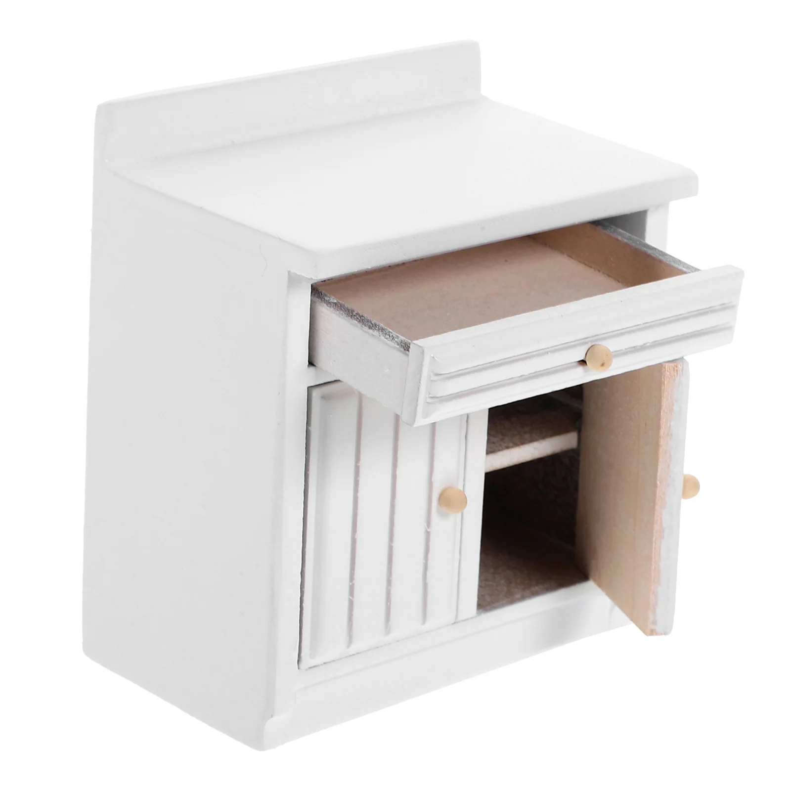 

Home Decor House Cooking Table Miniature Cabinet Model Tiny Hose Adornment Kitchen Play Cupboard Food White Furniture