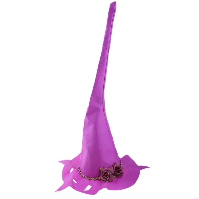 Beautiful Witch Hat Creative Steeple Hat Wizard Hat Artificial Flower