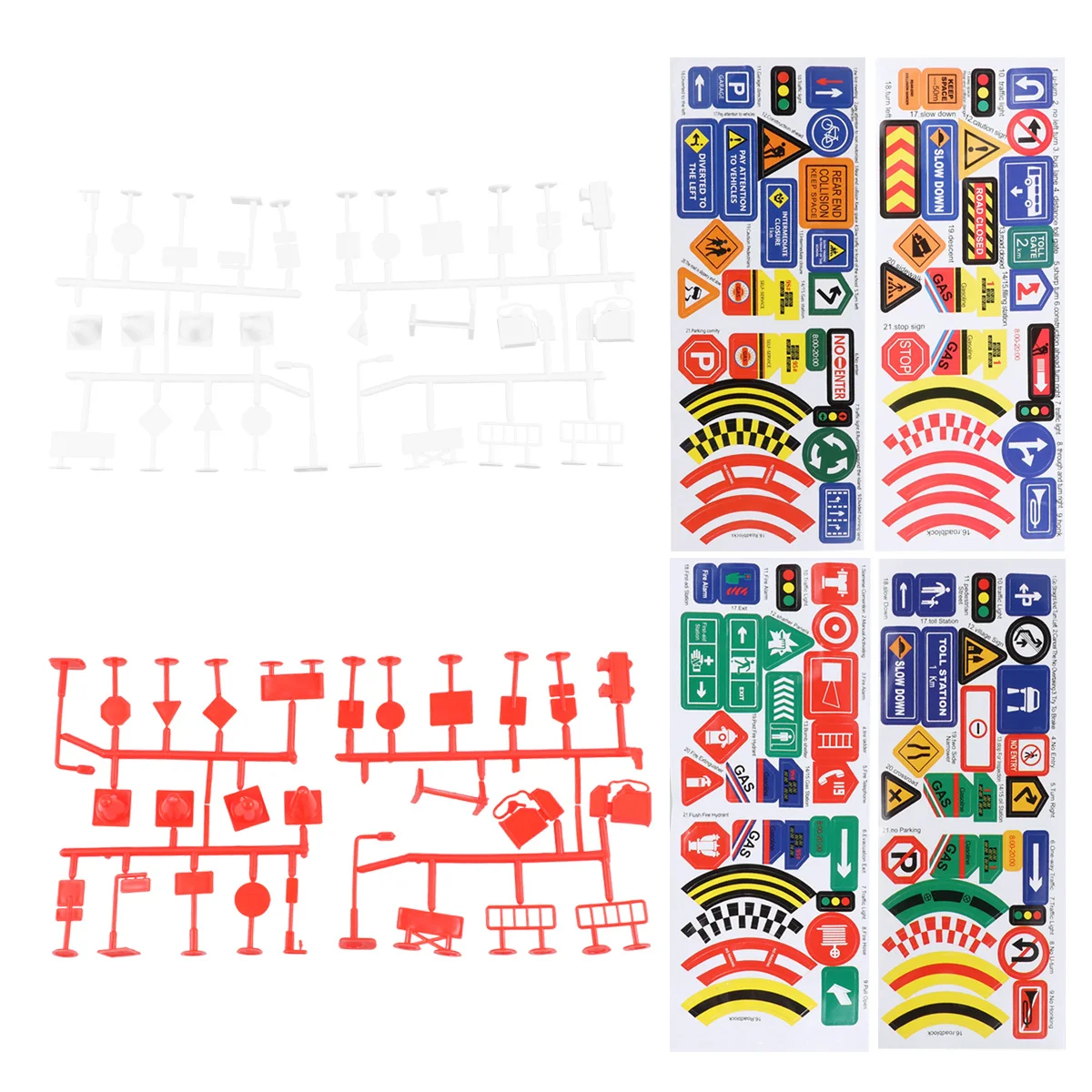 112pcs Traffic Signs For Kids Street Learning Educational Set Realistic Warning Sign Matching Game Gift For Toddlers Non-Remote