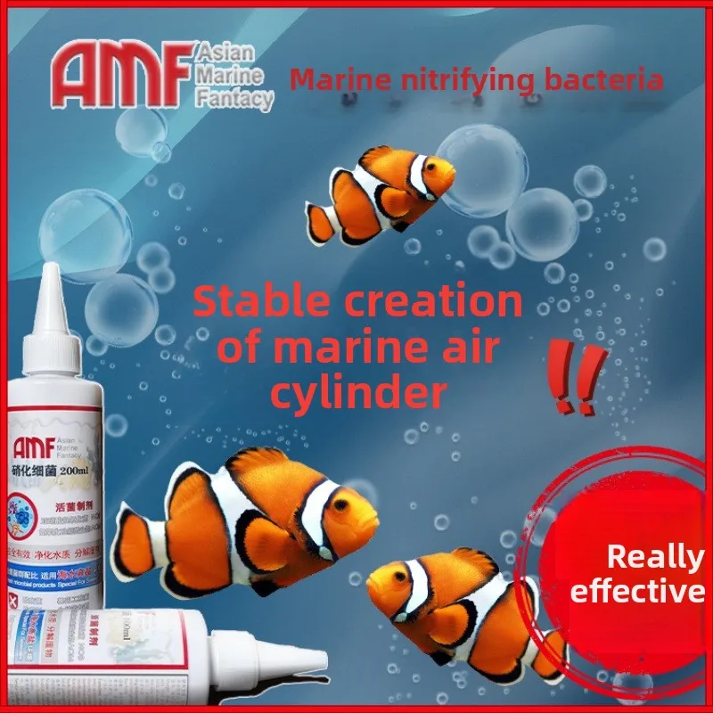 مكمل حوض السمك للبكتيريا النيتريفية AMF، مكيف مائي - ثقافة سائلة حية لركوب الدراجات السريعة، وتعزيز الترشيح الحيوي