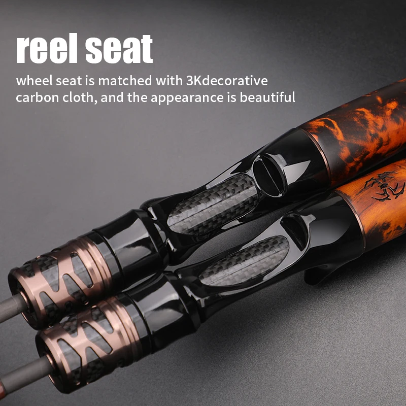 ROLLFISH Angelrute mit Massivholzgriff, UL Forellen-Angelrute aus Kohlefaser, Spinning- und Casting-Rute, Superweiche Angelrute 1,38-1,8m, Schnelle Aktion – Detail 7