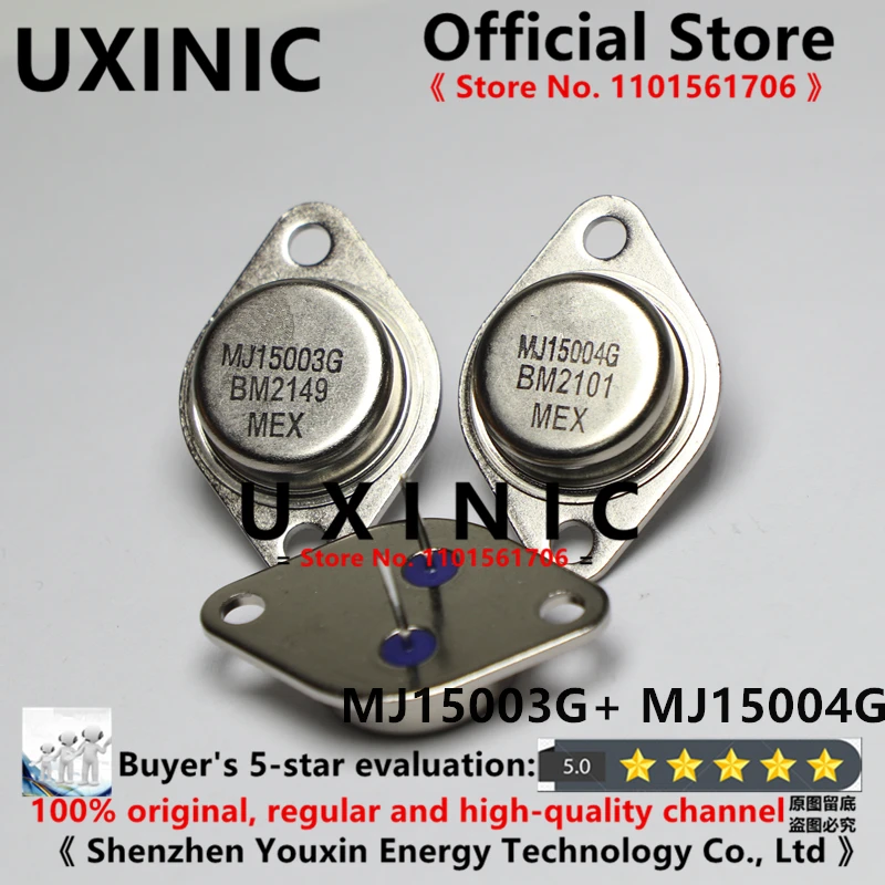 

UXINIC 100% New Imported Original MJ15003G MJ15004G MJ15003 MJ15004 Sound To Tube TO-3 gold sealing tube