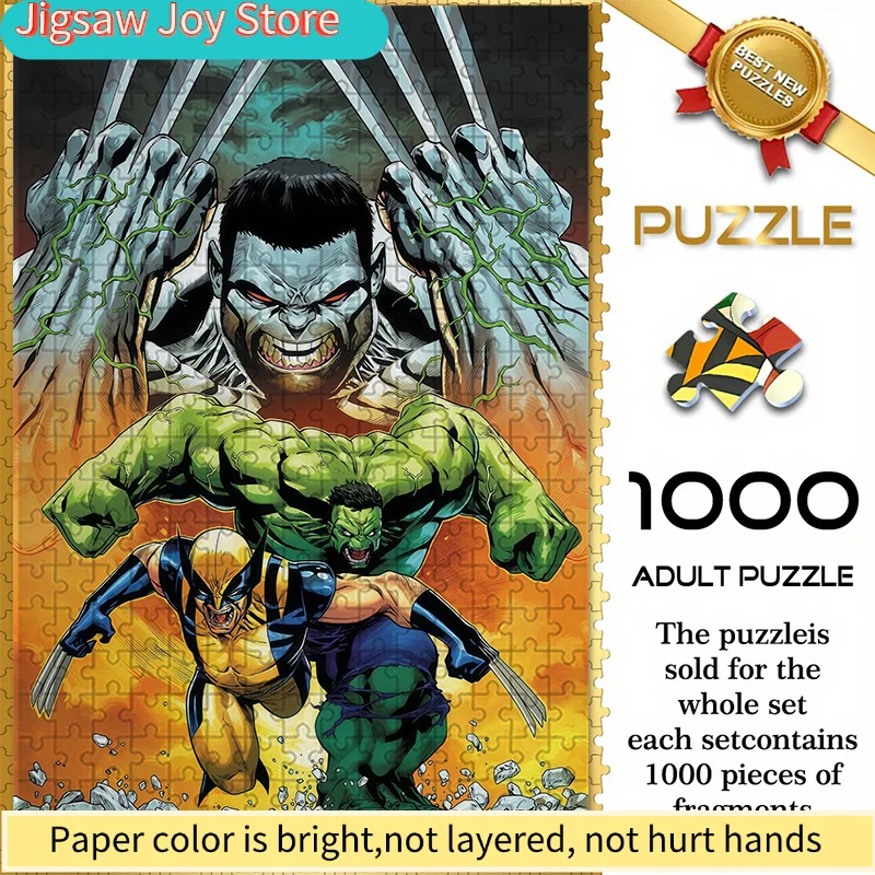 

of Seamless Puzzles Themed Around The Marvel Hulk W1.6-28, Featuring The Hulk in Various Forms Alongside Wolverine Against a L