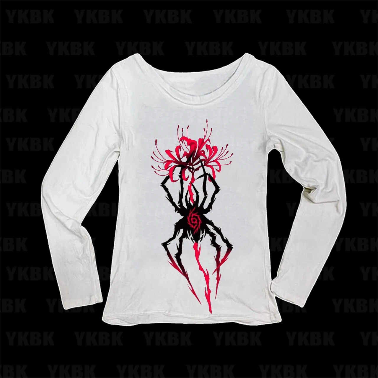 Vintage Anime Collage Women Long Sleeve Tee Forever Pray Slogan Graphic Slim Y2K Harajuku Aesthetic Manga Streetwear