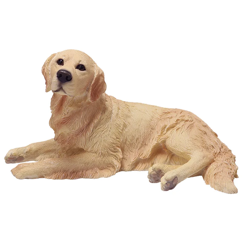 

Resin Crafts New Recumbent Golden Retriever Simulation Animal Dog Model Car Ornament Home