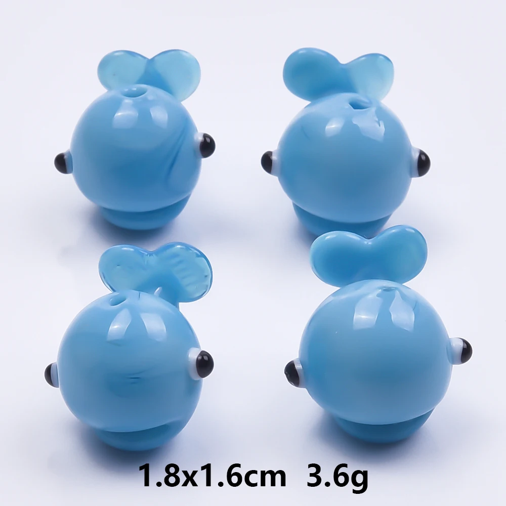 2pcs Glass Beads Animal Cat/Dog/Butterfly/Dragonfly/Frog/Duck/Mushroom Beads For Jewelry Making Lampwork Piercing Beads String