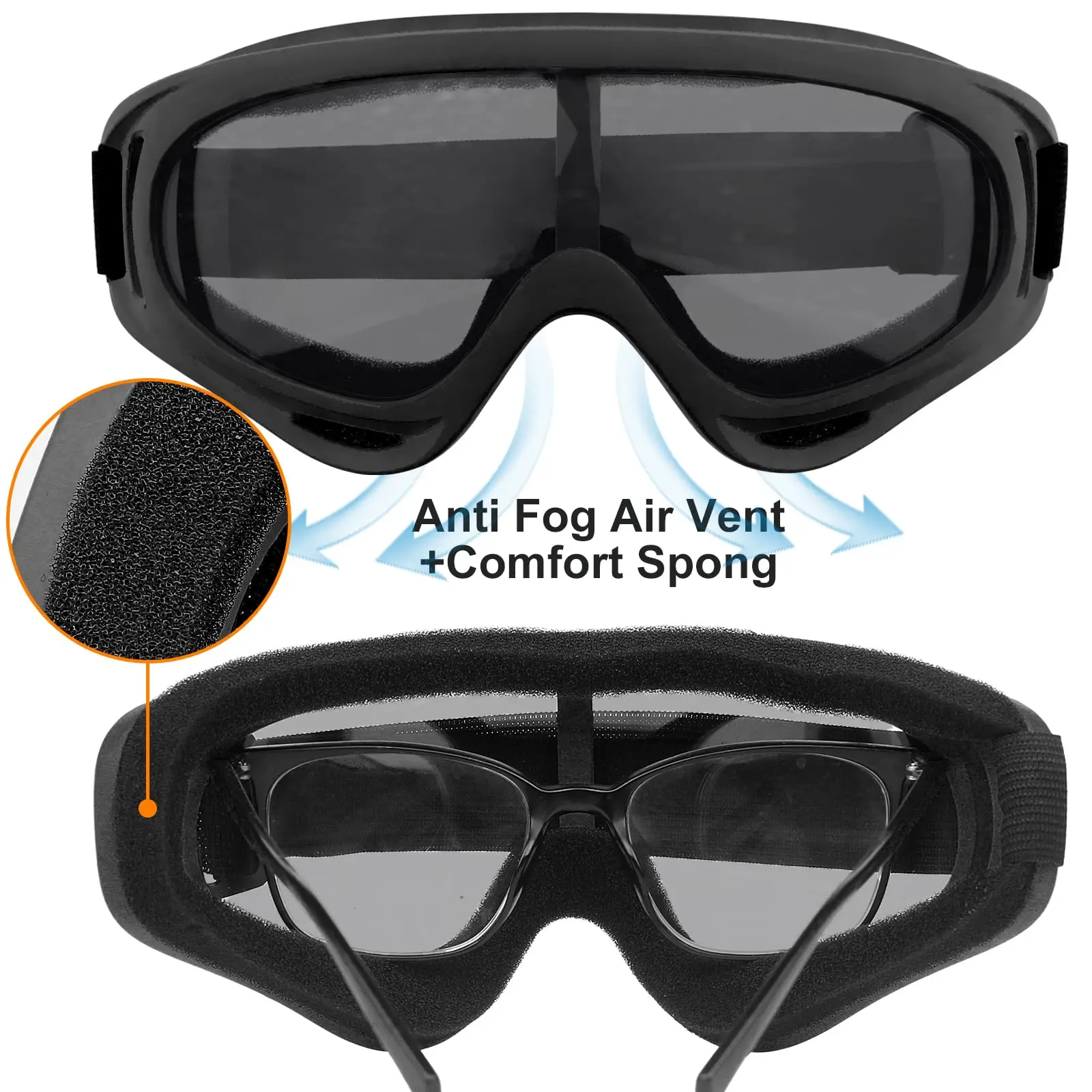 Casco táctico airsoft con máscara elástica y gafas antivaho - imagen 4