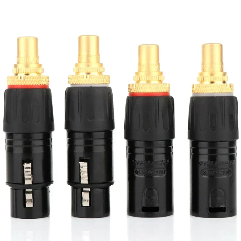 Conector de audio de alta fidelidad RCA a XLR macho hembra enchufes conectores chapados en oro