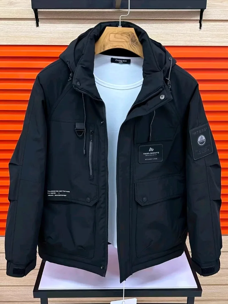 

New Men's Stand Collar Hooded Jaet JM8230 Autumn Winter Faionable Versatile High Quali Haome Stand Fit Long Sv...