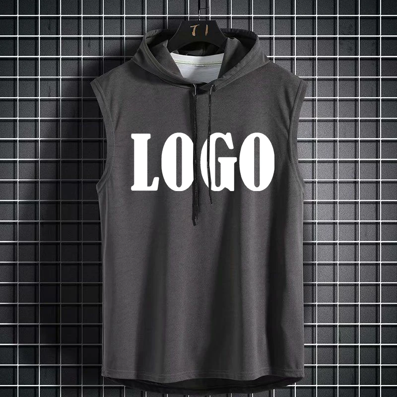 Aangepaste Nieuwe Mode Moto Biker Capuchon Heren Tanktops Joggers Zomer T Shirt Mannen Mouwloze Top Heren Heren Kleding S-3XL