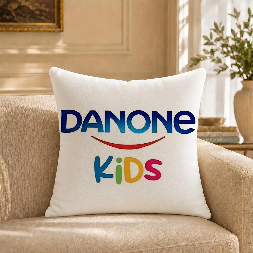 Food D-Danone Cushion Cover Short‑plush Cushion Cover,Breathable,Skin‑friendly,Washable,room Sofa Decor Gift