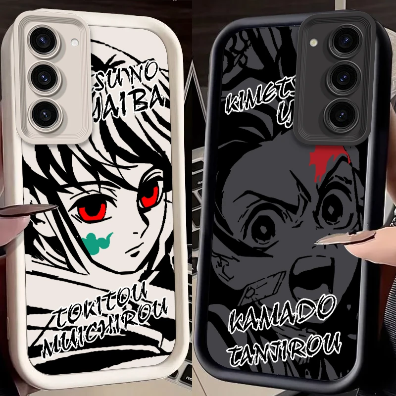 Anime Demon Slayer Comics For Samsung Note 20 S24 S23 S22 S21 S20 Ultra Plus FE A25 A55 A22 A15 A35 5G Eye Ladder TPU