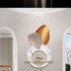 Nordic luxo LED luminoso Mural, auspicioso veados, entrada interior