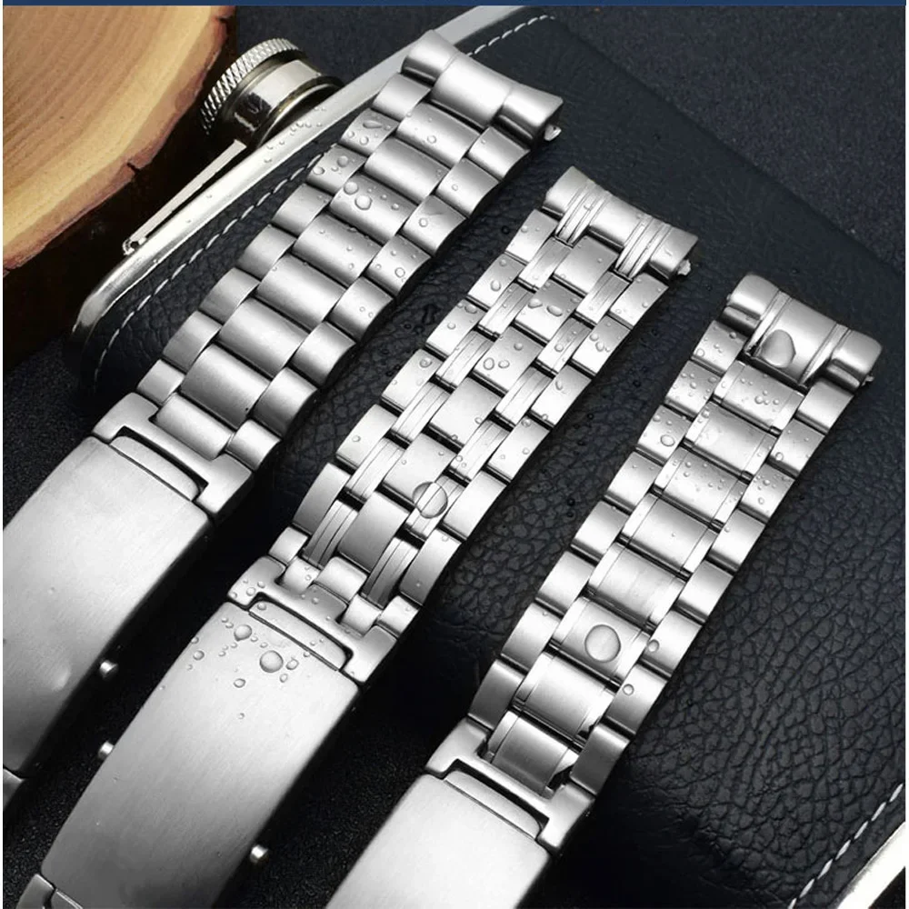 Quality 18mm 20mm 22mm 316L Silver Stainless steel Watch Band For omega strap seamaster speedmaster planet ocean watchband