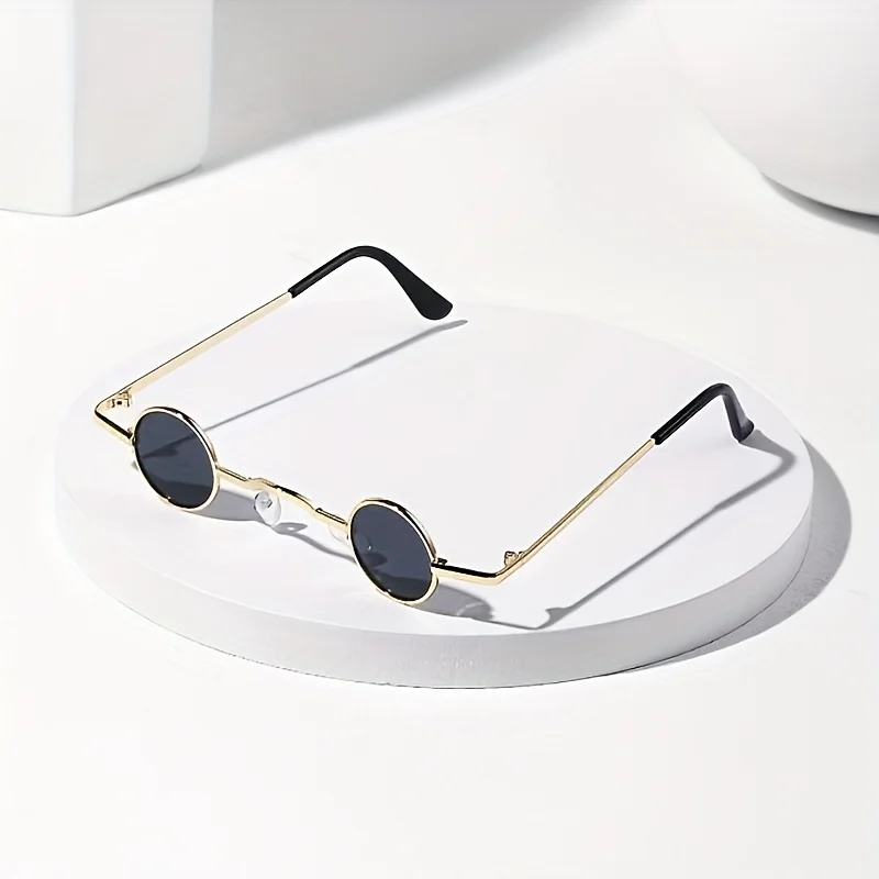 Trendige, runde, einfache Retro-Sonnenbrille, personalisierte High-End-Brille für Herren und Damen, Modetrend, UV-beständige Brillen – Detail 4