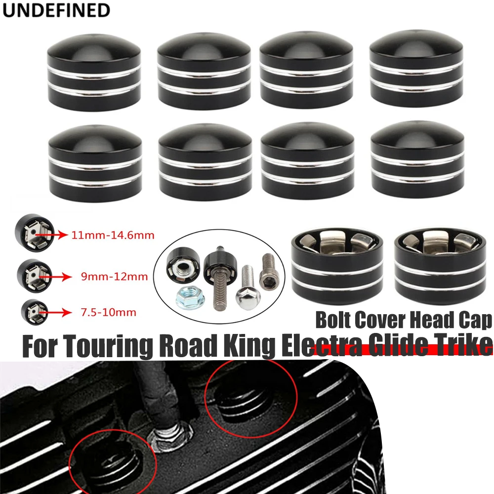 10PCS Motorcycle Bolt Covers Engine Motor Topper Screw Bolts Head Caps CNC For Harley Dyna Softail Touring Road King Twin Cam