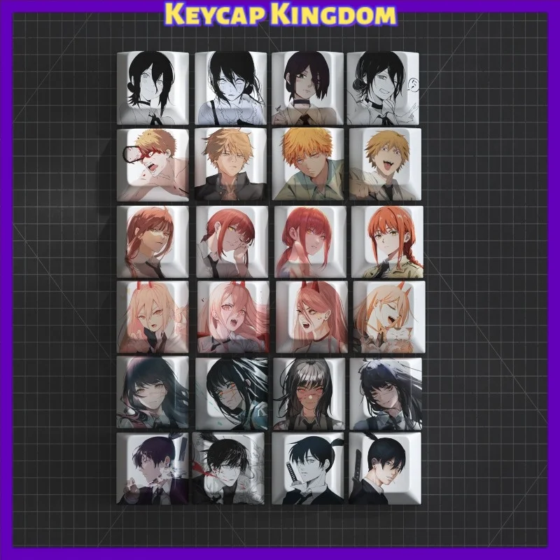 Chainsaw Man Reze Makima Anime Keycaps Mechanical Keyboard PBT Cherry Custom Cute Keycaps PC Gaming Keyboard Accessories Gifts