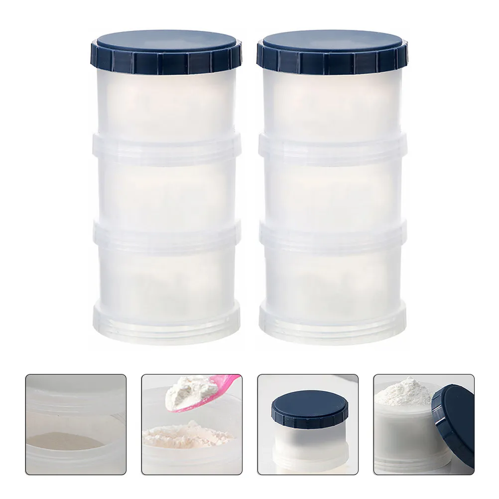 

2Sets Baby Milk Powder Box Portable 3 Layers Milk Powder Storage Case Airtight Stackable Baby Feeding Container Snack Holder